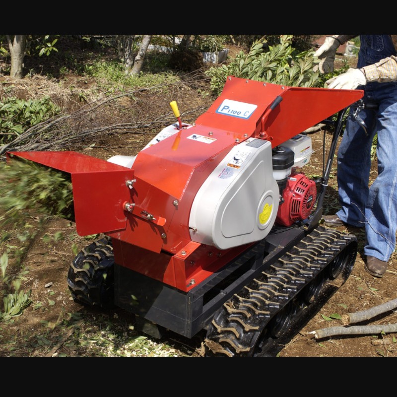 緑地管理用マルチパワーカッター P-1100S 新興和産業 粉砕機 手押し式 直径70mm対応 シリンダー式 樹木枝葉 刈草 竹 山草 つる オK 個人宅配送不可 代引不可