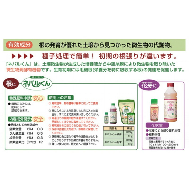 ネバルくん 粉末 1kg ファイトクローム 低コスト 収量 品質 肥料 大豆 麦 野菜 鉄コート直播水稲種子 ビートコート種子 作物 農業 農園 園芸 畑 新ク D