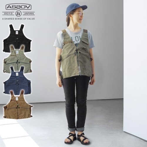 AS2OV SHRINK NYLON CAMP VEST 3 アッソブ シュリンクナイロン-plywood