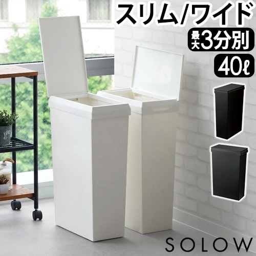 ダストボックス　セット ソロウ 隙間や通路で使えるダストボックス 40L [ハンドオープンスリム