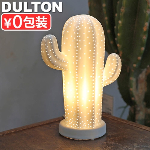 ����ȥ� �ݡ������ �饤�� [ ���ܥƥ� / �ޥåȥۥ磻�� ] DULTON Porcelain light CACTUS
