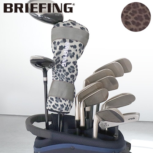 BRIEFING - BRIEFING ヘッドカバー  FW、UT用 オリーブレオパード　3点セット ブリーフィング レオパードシリーズ フェアウェイウッドカバー
