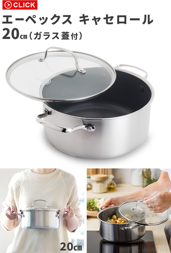 ����Ź ���꡼��ѥ� �����ڥå��� [ ���㥻������ 20cm 05100390 ] ���饹���դ� GreenPan APEX COLLECTION