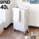BRID FOLDING LAUNDRY SQUARE BASKET WITH CASTER [40L ���㥹�����դ�] �֥�å� ���ɥ꡼ �������� �Х����å�