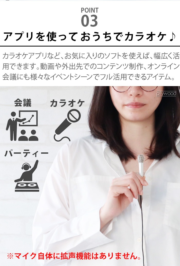 ���å������� �ץ饰����ɥץ쥤�ޥ������ե��� KIKKERLAND plug & Play Microphone