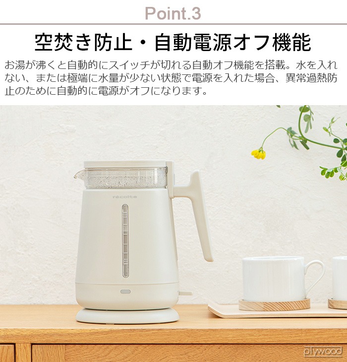 �쥳��� ���֥륦�����륬�饹���ȥ� RDG-1 recolte Double Wall Glass Kettle