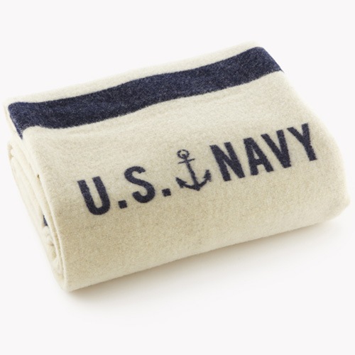 Faribault Woolen Mill US Navy Cream եХ ֥󥱥å
