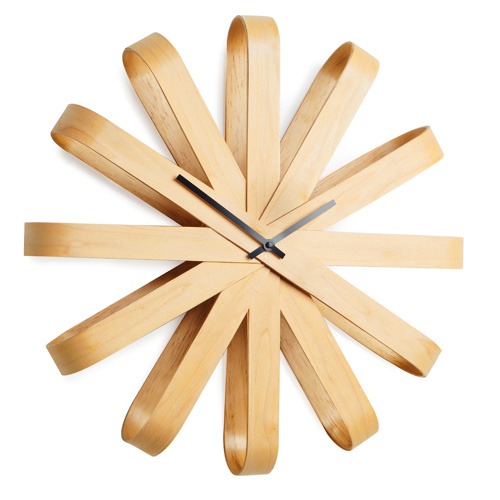 ����֥� ��ܥ󥦥åɥ������륯���å� umbra RIBBONWOOD WALL CLOCK