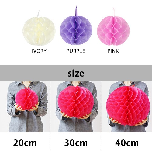 �ڡ��ѡ��ϥ˥��� �ܡ��� PAPER HONEYCOMB BALL 30cm