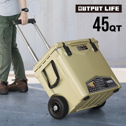 ȥץåȥ饤  ǥ饤  顼ܥå ۥդ 45QT / 42L OUTPUT LIFE  Deelight iceland Cooler Box with Wheels
