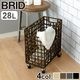 BRID FOLDING ROUGH KNIT LAUNDRY BASKET with CASTER SLIM 28L �֥�å�