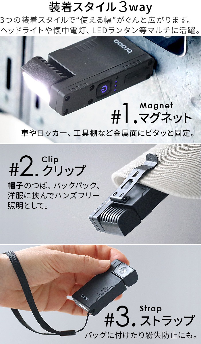 �ͥ��ݥ�OK braaa 3WAY CLIP LIGHT �֥顼 3������ ����åץ饤��