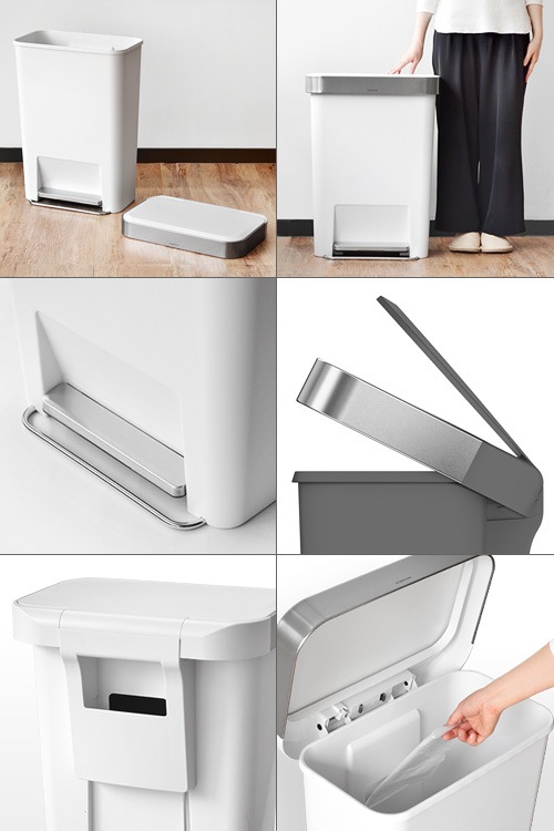 Ź ץҥ塼ޥ 쥯󥮥顼ƥåץ ץ饹å simplehuman rectangular step can plastic [45L]