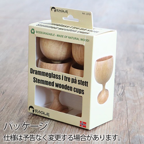 ��������ץ������� ���ƥ�� ���åǥ� ���饹 4�ĥ��å� EAGLE PRODUCTS Stemmed Wooden cup 4pc LF-61