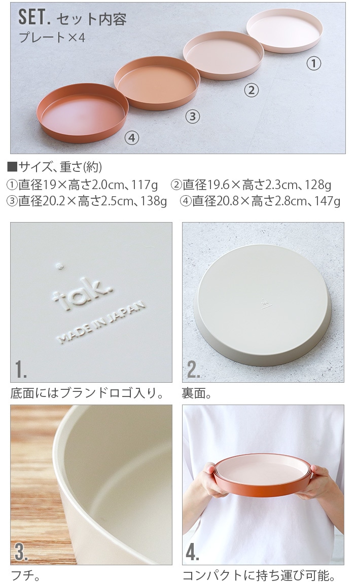 ���å� �ͥ��� �ץ졼�� 4�����å� tak. NEST plate JTN-0730