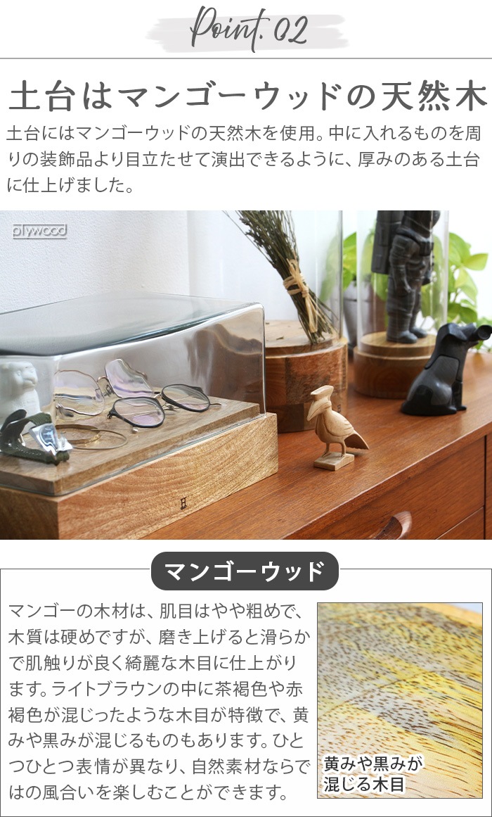 �ҥ� �Х� �ǥ��ơ��� ���饹�ɡ��� �쥯���󥰥�1 HERE by DETAIL Glass Dome WB-RECT-1