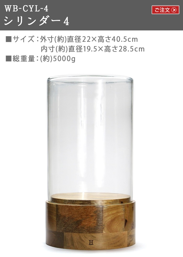 �ҥ� �Х� �ǥ��ơ��� ���饹�ɡ��� ��������4 HERE by DETAIL Glass Dome WB-CYL-4