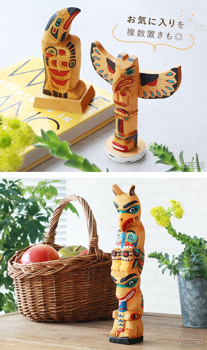 ޥ֥ åǥ ӥ ȡƥݡ [ A ] amabro WOODEN CARVING TOTEM POLE