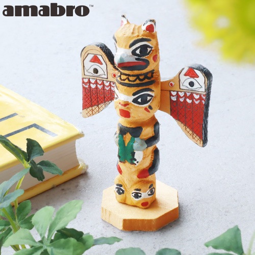 ޥ֥ åǥ ӥ ȡƥݡ [ A ] amabro WOODEN CARVING TOTEM POLE