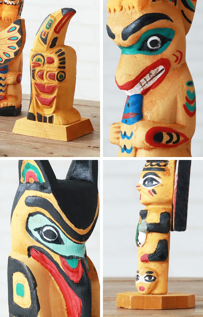 ޥ֥ åǥ ӥ ȡƥݡ [ A ] amabro WOODEN CARVING TOTEM POLE