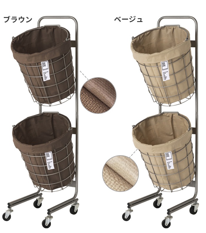 �֥�å� ���ɥ꡼ �饦��� �Х����å� [25L / 2BOX / ���㥹�����դ�] BRID laundry ROUND BASKET DOUBLE with CASTER