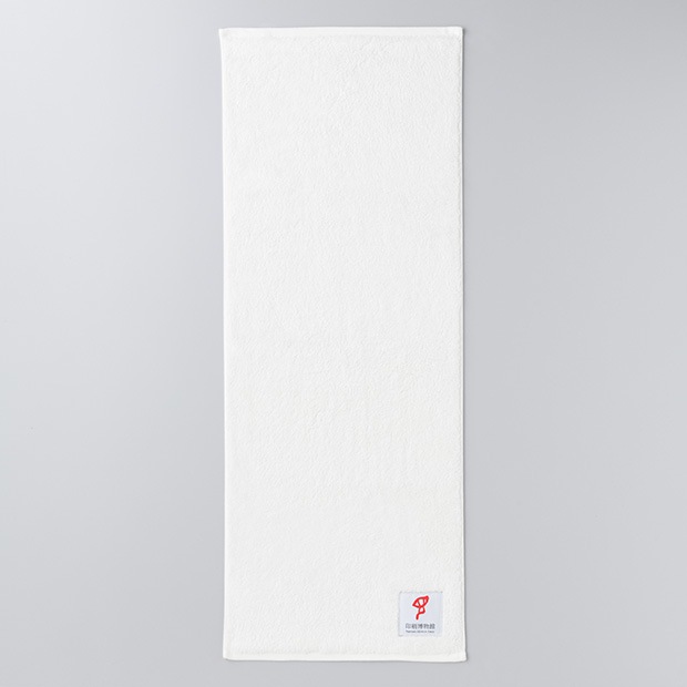印刷博物館オリジナル　タオル（約32×85cm、黒／白／赤）