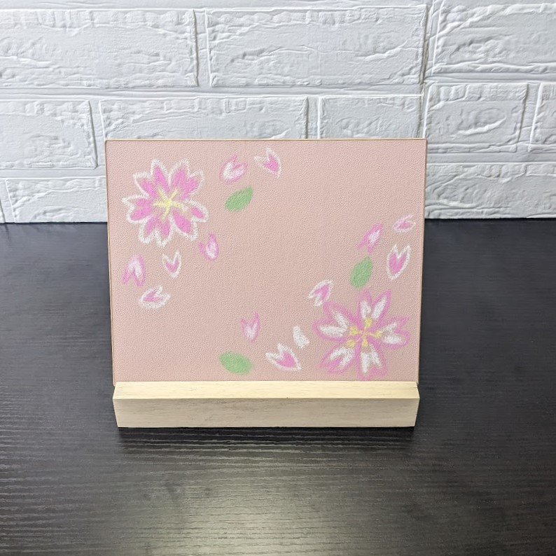 【両面使用】桜色チョークボード＆グレー黒板