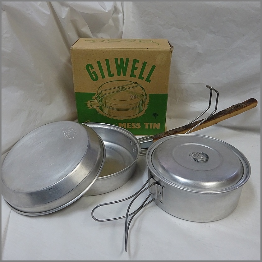 1960年代 イングランド製<BR>GILWELL CANTEEN<BR>箱付き メスキット パン<BR>MADE IN ENGLAND<BR>ビンテージ キャンプギア