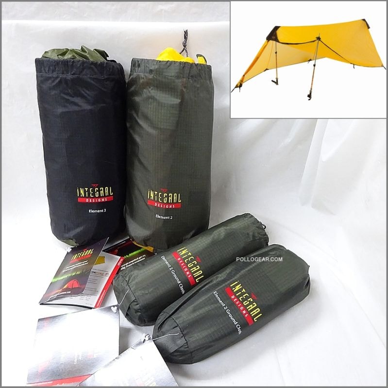2011 デッドストック<br>INTEGRAL DESIGNS Element2<br>エレメント2 グランドクロス付き<br>Silnylon  Sil shelter Tent<br>インテグラルデザイン シルナイロン 2ポールシェルター UL