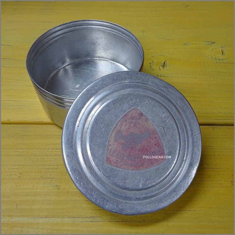 60’s LE GRAND TETRAS<BR>Vintage アルミ フードキャリー<BR>グランテトラ フードコンテナ<BR>シルバーラベル 水張り RARE<BR>ビンテージ  小サイズ φ104