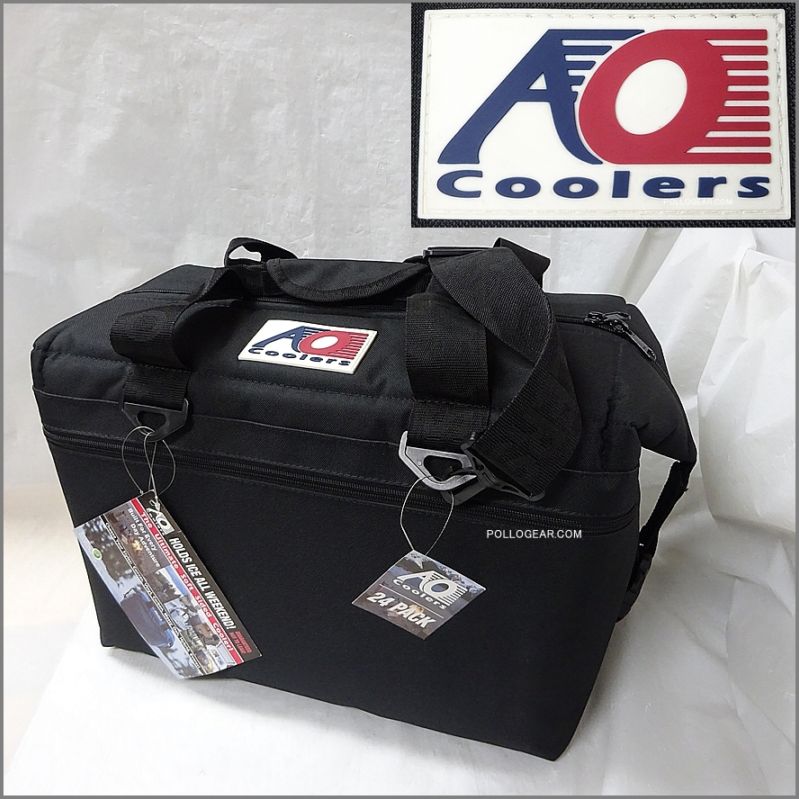 デッド 旧ロゴ AOクーラー 24Can<BR>2021 American Outdoors Coolers<BR>ソフトクーラー クーラーバッグ<BR>AO Coolers トリコロールタグ<BR>キャンバス ブラック 24パック 23リットル