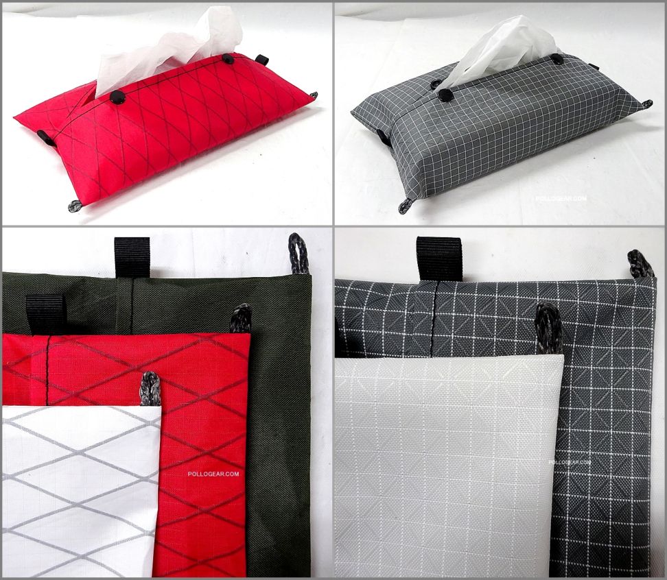 【送料無料】<br>POLLOGEAR オリジナル<br>ティッシュカバー 標準サイズ<br>アウトドア ファブリック<br>ダイニーマXグリッドストップ<br>X-PAC  ULティッシュケース<br>ソフトパックティッシュ 山ギア ウルトラライトギア