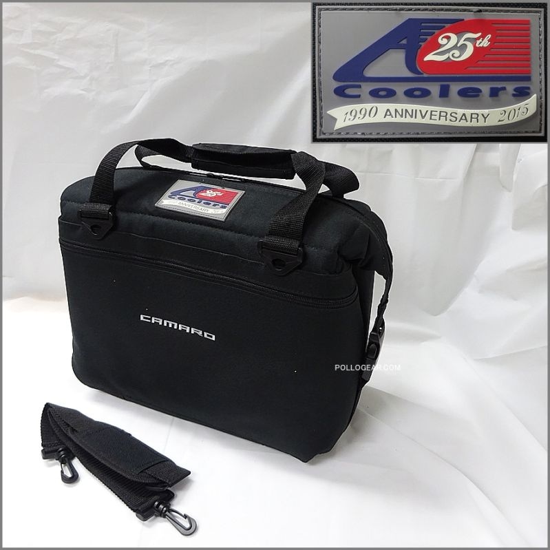 2015年 AOクーラー 限定モデル<BR>Camaro × AO Coolers 12CAN<BR>American Outdoors Coolers<BR>25th アニバーサリー 旧ロゴ<br>12パック ソフトクーラー バッグ<BR>Chevrolet Camaro アメ車 アメリカンビンテージ  