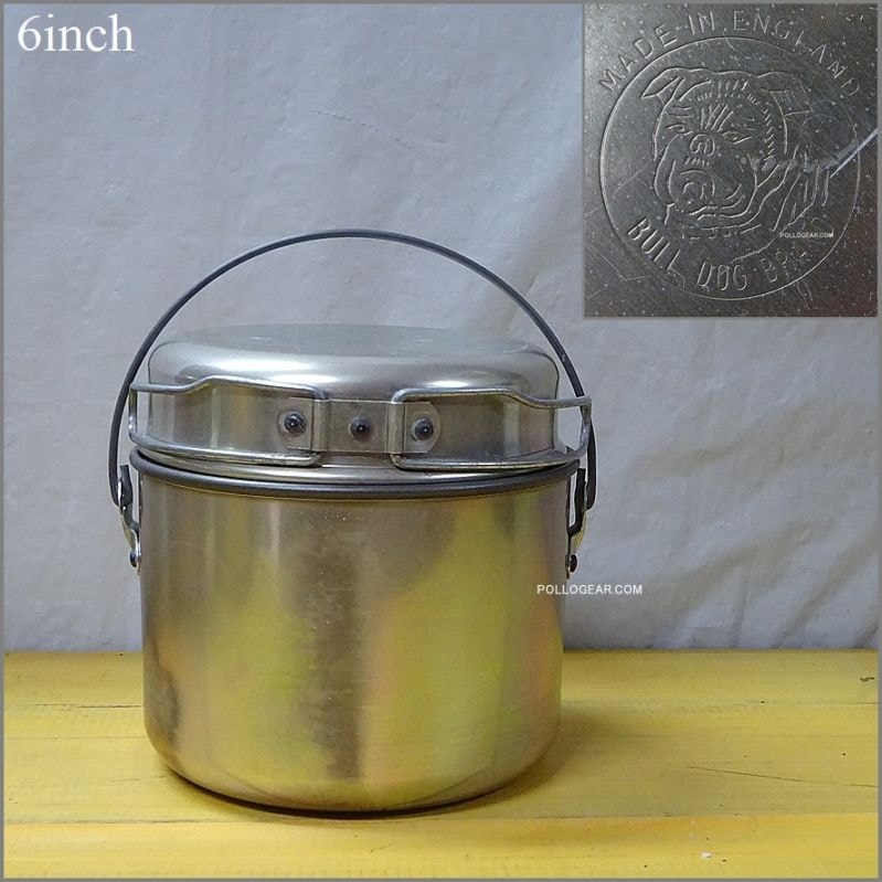 中サイズ 6インチ 80年代<BR>ホットン ブルドッグ<BR>後期 ノンスティック加工<BR>VINTAGE ビリーポット<BR>イングランド製 クッカー 丸小
