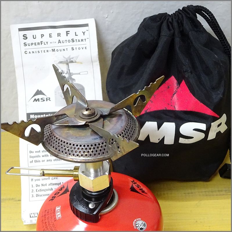 98~ MSR SUPERFLY<BR>スーパーフライ 前期型<BR>OLDモデル ガスストーブ<BR>シングルバーナー 取説 ケース付<BR>VINTAGE アメリカンビンテージ