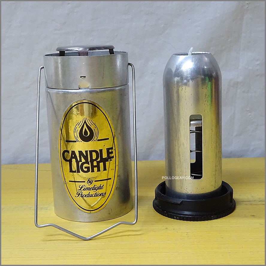 1985年 CANDLE LIGHT<br>LLP×UCO PAT PEND №2<br>ライムライト アルミ シルバー<br>ビンテージ キャンドルランタン<br>Limelight Productions Vintage