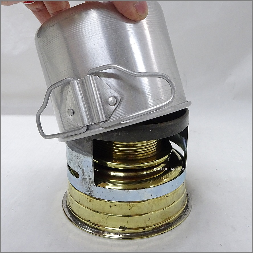 1960年代 東京TOP<BR>クッカー アルコール バーナー<BR>Aluminum Pot & Spirit Burner<BR>Vintage ストーブ アルスト 真鍮製