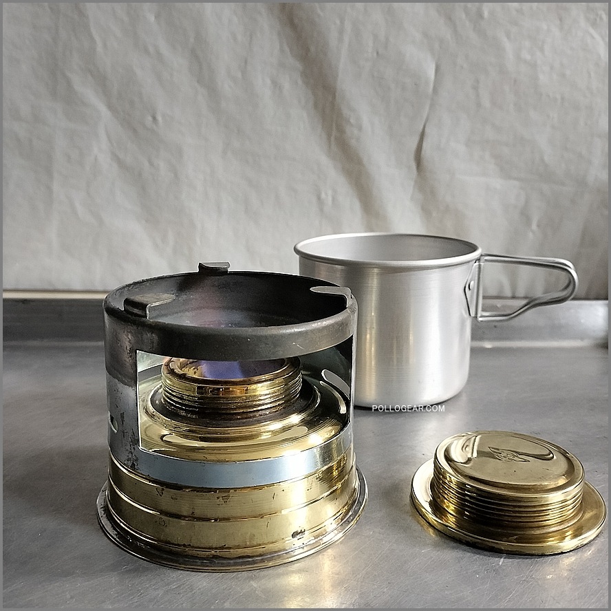 1960年代 東京TOP<BR>クッカー アルコール バーナー<BR>Aluminum Pot & Spirit Burner<BR>Vintage ストーブ アルスト 真鍮製