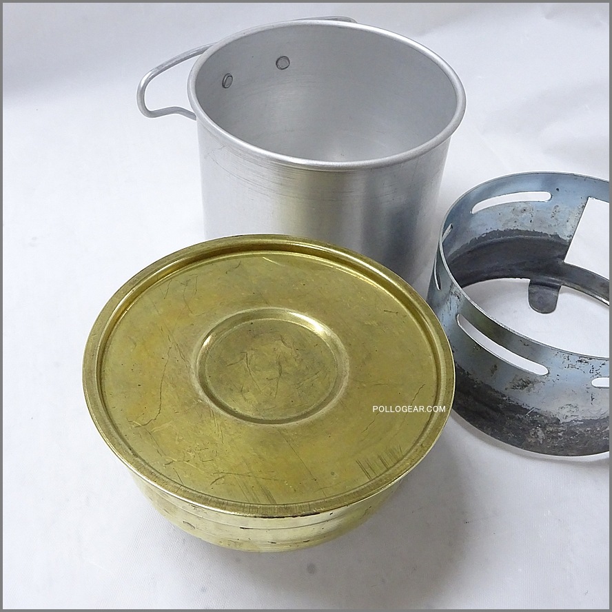 1960年代 東京TOP<BR>クッカー アルコール バーナー<BR>Aluminum Pot & Spirit Burner<BR>Vintage ストーブ アルスト 真鍮製