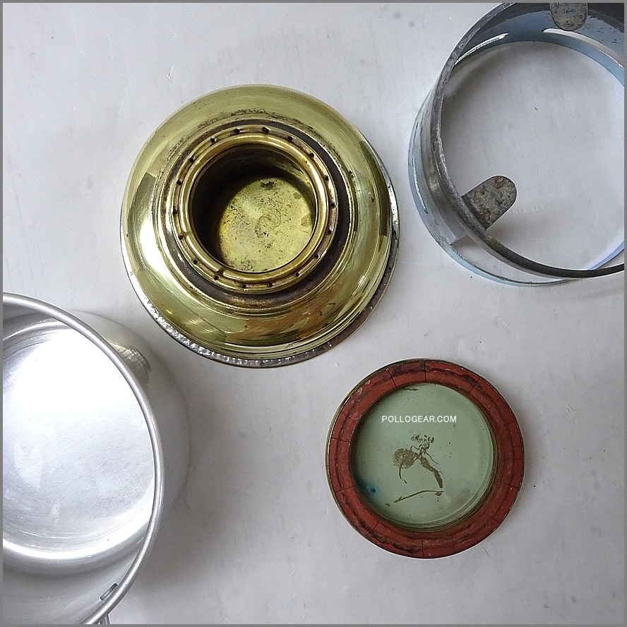 1960年代 東京TOP<BR>クッカー アルコール バーナー<BR>Aluminum Pot & Spirit Burner<BR>Vintage ストーブ アルスト 真鍮製