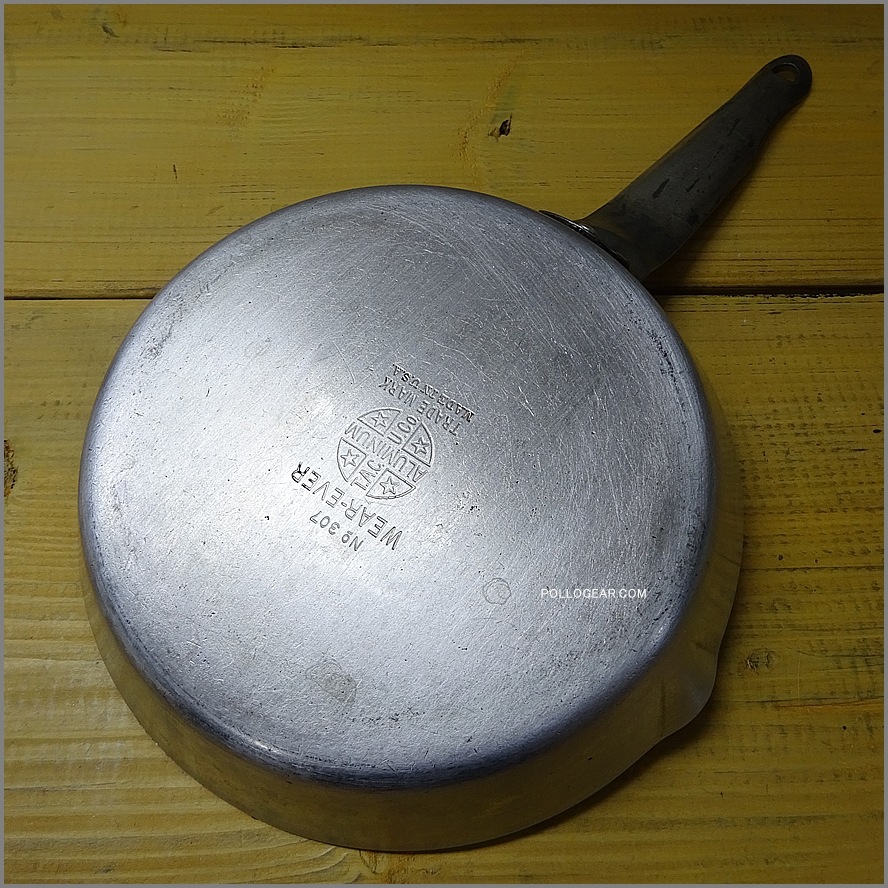 1930’s WEAR-EVER 307<BR>ビンテージ フライパン<BR>デカロゴ ウエアエバー USA製<BR> Aluminum Frying Pans 175㎜ アルミフライパン
