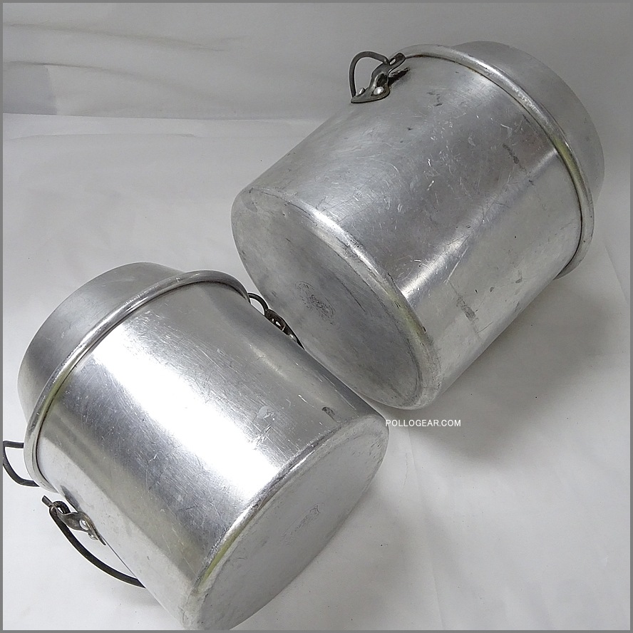 5+6 ホットン ブルドッグ<BR>50年代 劇画タッチ 刻印<BR>VINTAGE ビリー缶 クッカー<BR>イングランド製 小中2個セット ブッシュクラフト