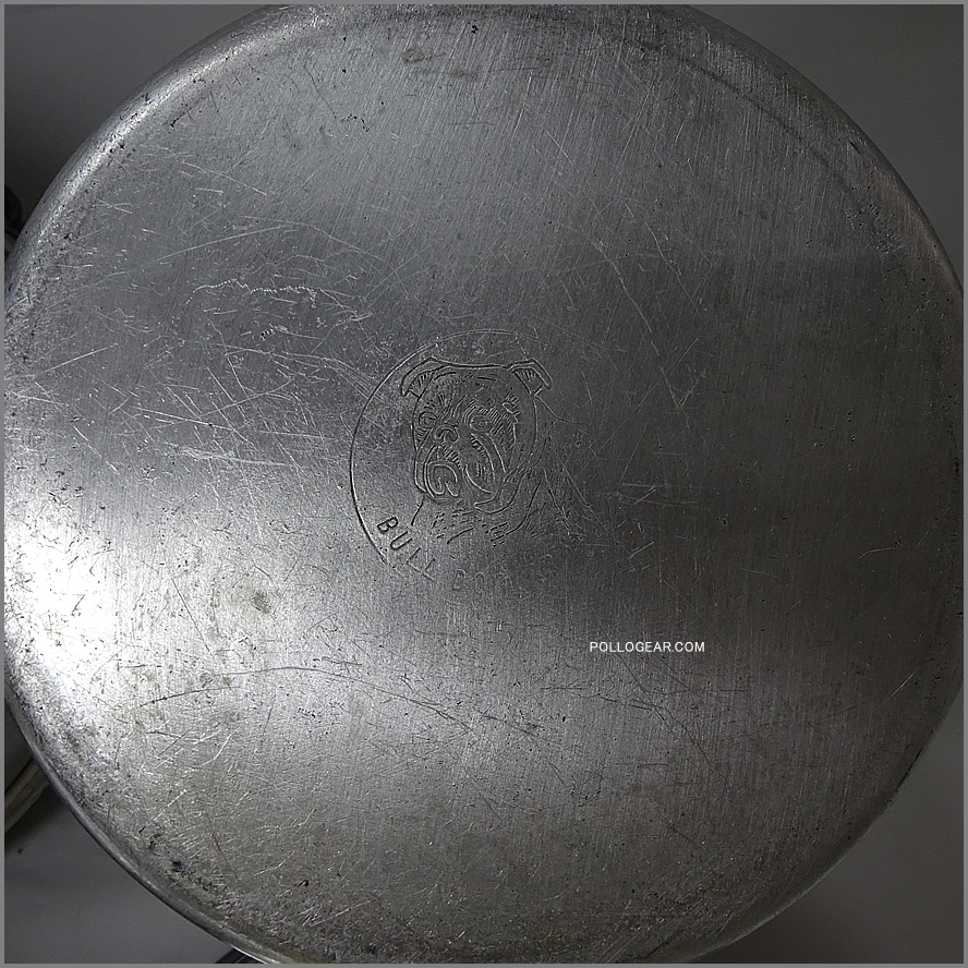 5+6 ホットン ブルドッグ<BR>50年代 劇画タッチ 刻印<BR>VINTAGE ビリー缶 クッカー<BR>イングランド製 小中2個セット ブッシュクラフト