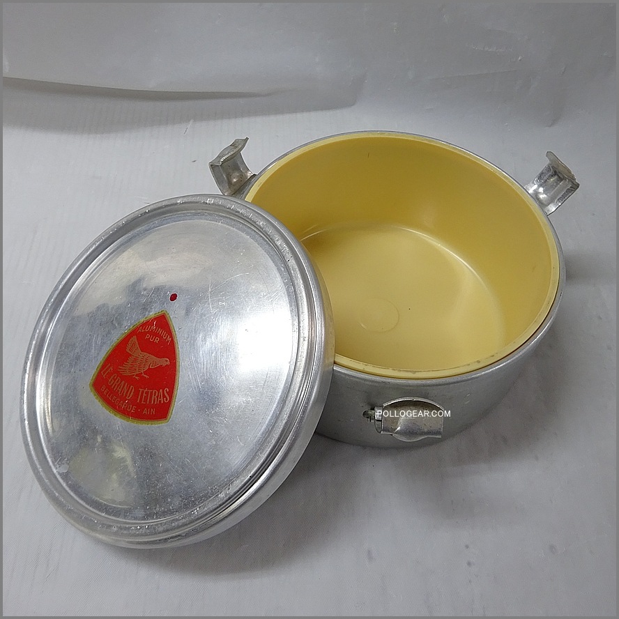 50’s LE GRAND TETRAS<BR>丸型 アルミ フードキャリー<BR>グランテトラ フードコンテナ<BR>Vintage バターケース スイングロック