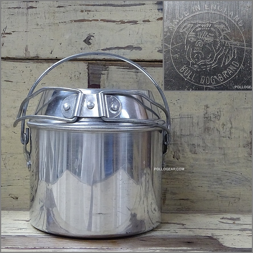小サイズ 5インチ 美品<BR>ホットン ブルドッグ<BR>VINTAGE ビリーポット<BR>イングランド製 クッカー ビリー缶 ブッシュクラフト