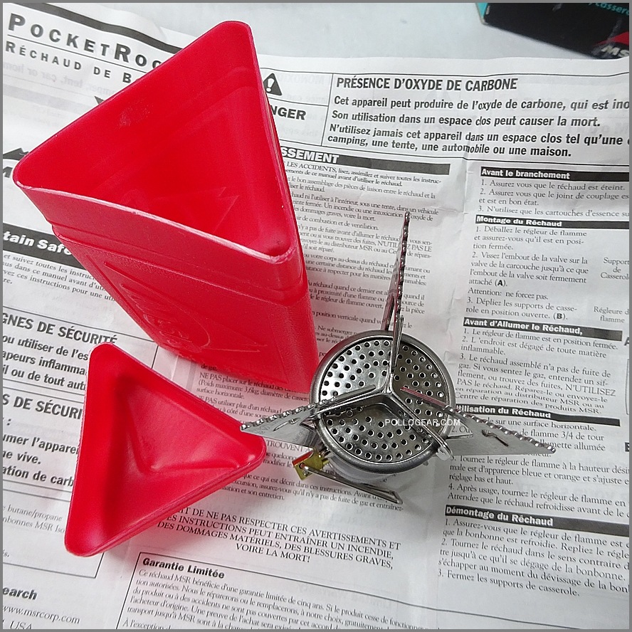 デッドストック 日本未発売<br>MSR Pocketrocket Stove w/ Titan Kettle Kit 2005年<br>初代ポケットロケット 旧型  チタンケトル タイタンケトル<br>ガスストーブ シングルバーナー