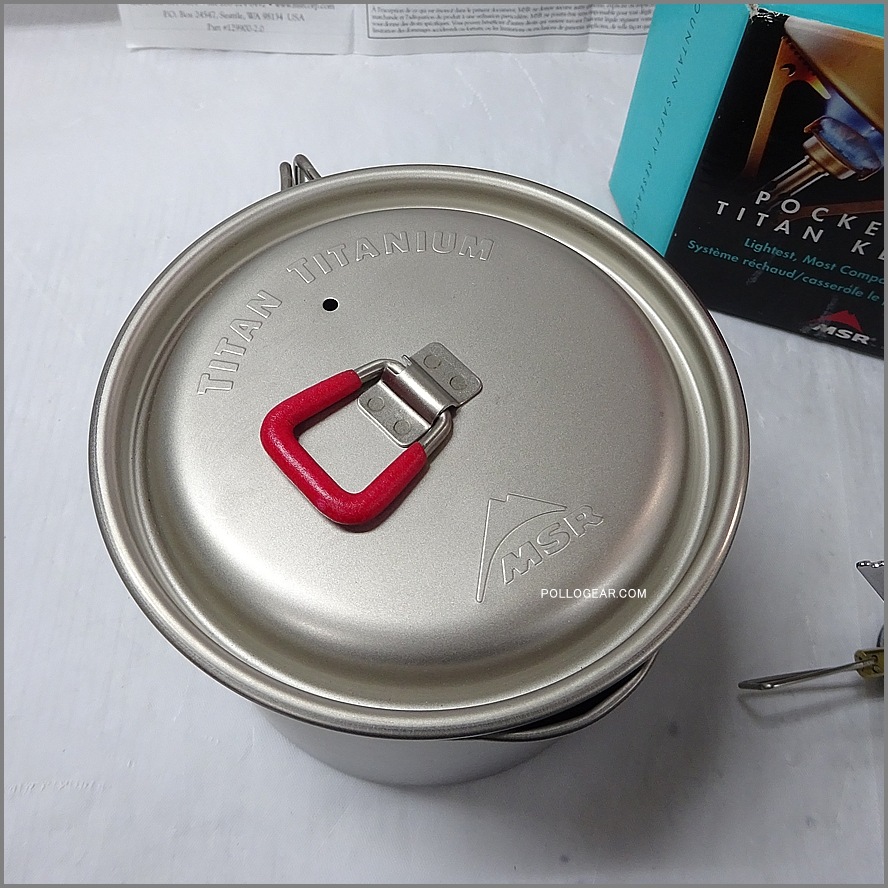 デッドストック 日本未発売<br>MSR Pocketrocket Stove w/ Titan Kettle Kit 2005年<br>初代ポケットロケット 旧型  チタンケトル タイタンケトル<br>ガスストーブ シングルバーナー