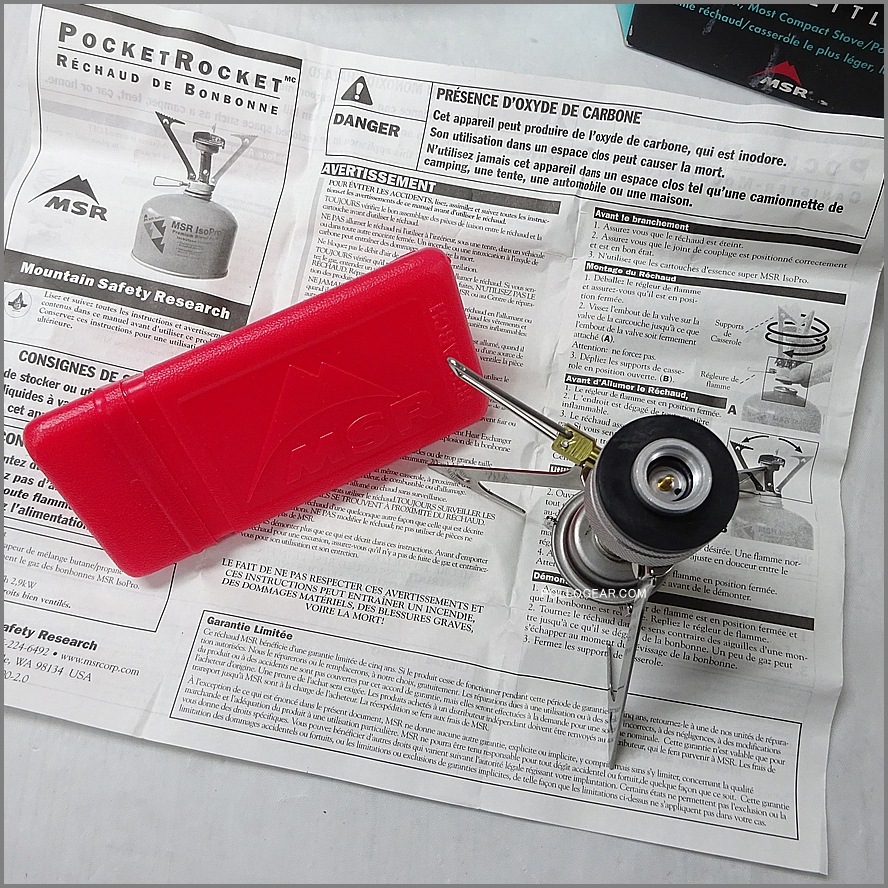 デッドストック 日本未発売<br>MSR Pocketrocket Stove w/ Titan Kettle Kit 2005年<br>初代ポケットロケット 旧型  チタンケトル タイタンケトル<br>ガスストーブ シングルバーナー