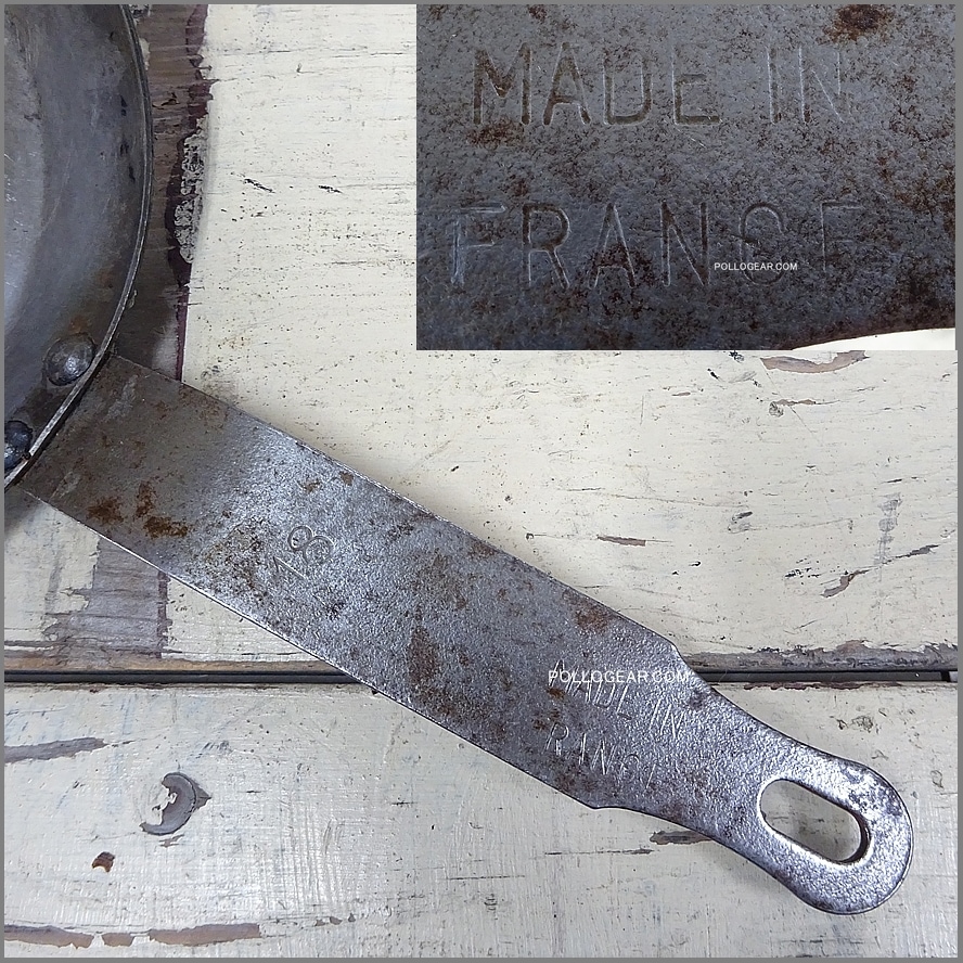 刻印入り ビンテージ　フランス製 銅製フライパン 直径24.5cm d-25 刻印入り ビンテージ フランス製 銅製フライパン 直径24.5cm d-25