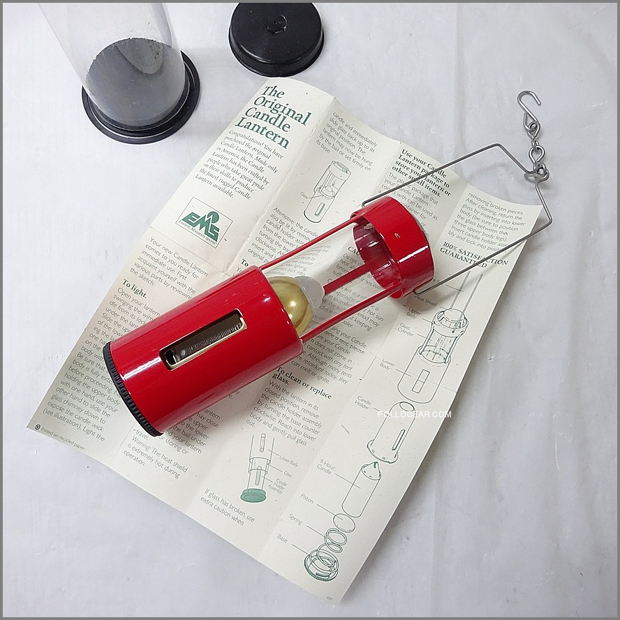 ~97 デッドストック EMS<br>Eastern Mountain Sports × UCO<br>VINTAGE キャンドルランタン<br>MADE IN USA ケース付き<br>レッド 赤 ろうそくランタン
